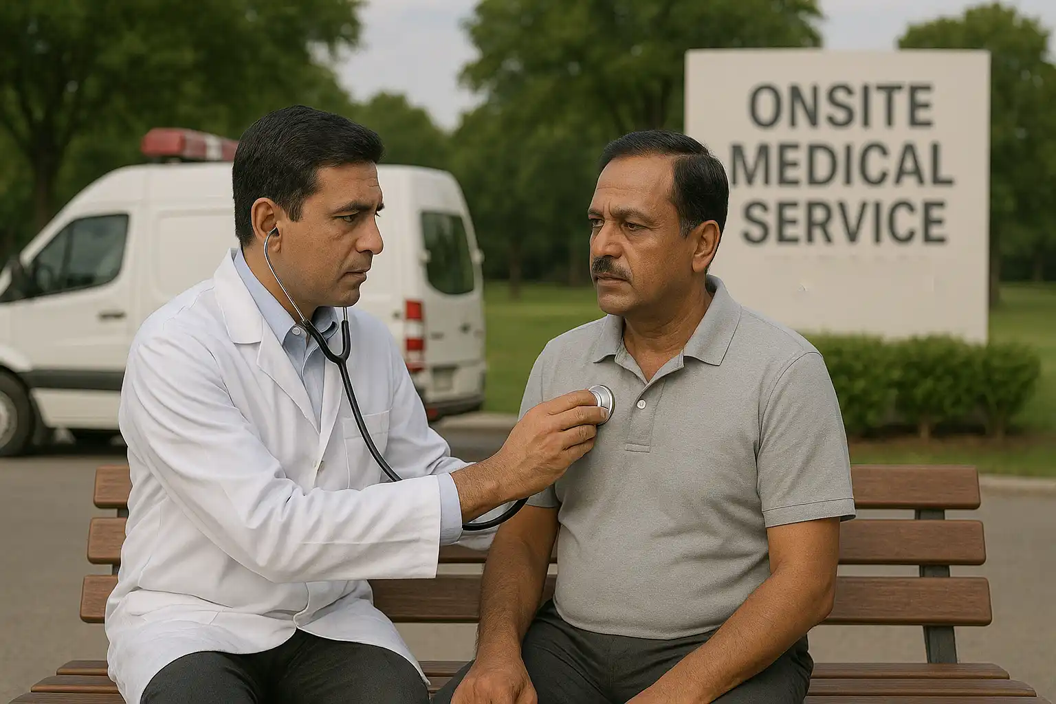 onsite medical team at work